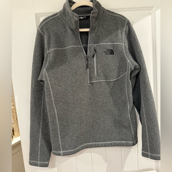 Men’s NORTH FACE Gordon’s Lyons 1/4 zip heathered grey pullover- Size Small - Picture 5 of 11